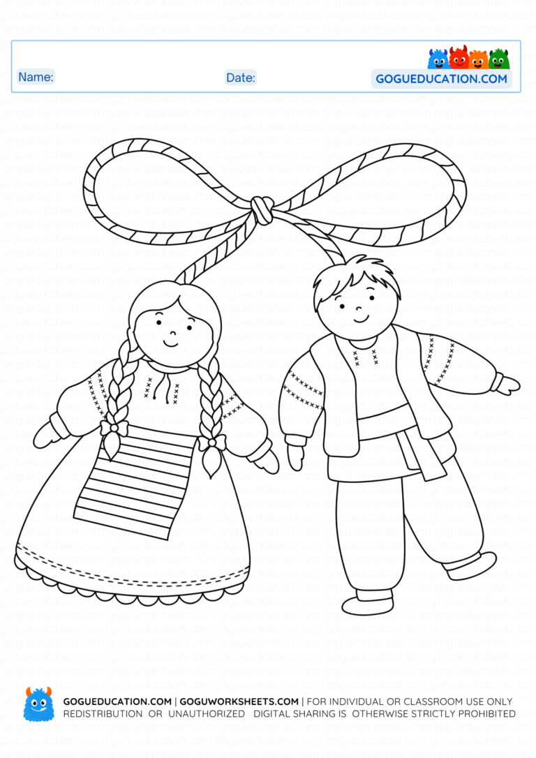 Coloring Mărțișor – Printable Romanian Spring Activity