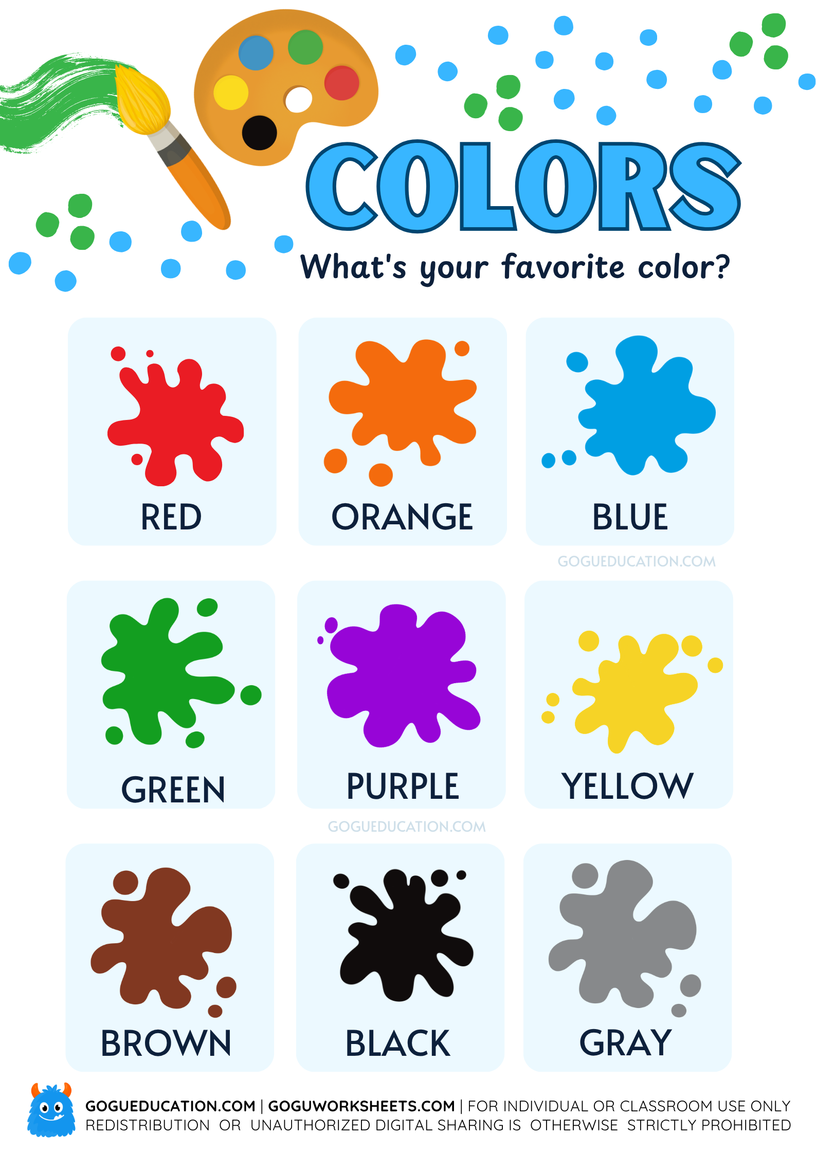 English Colors Poster (US)