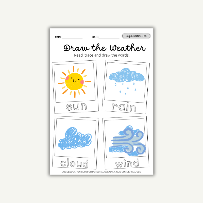 Draw the Weather Worksheet Answer Gogu Education