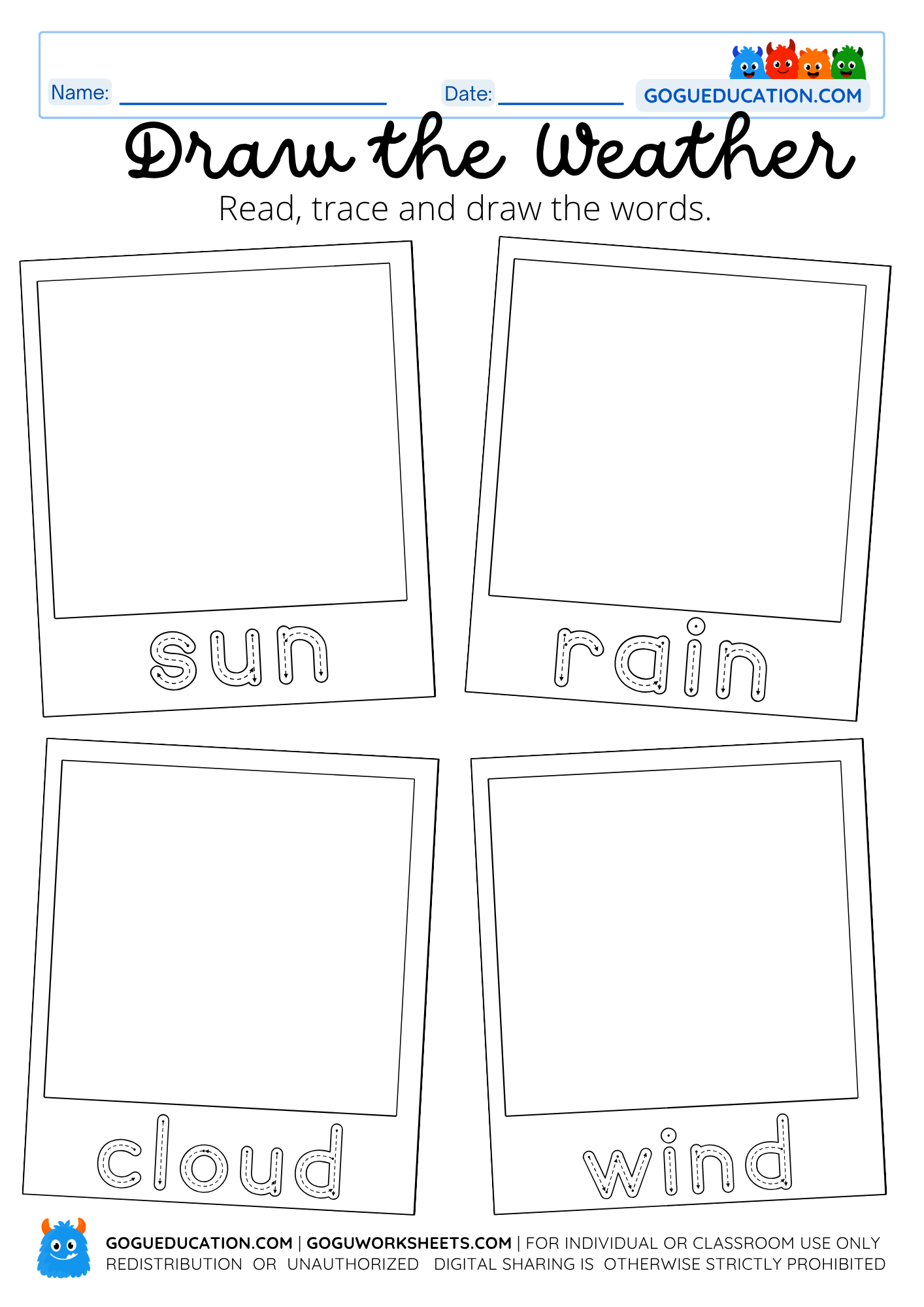 Draw the Weather Worksheet Preview
