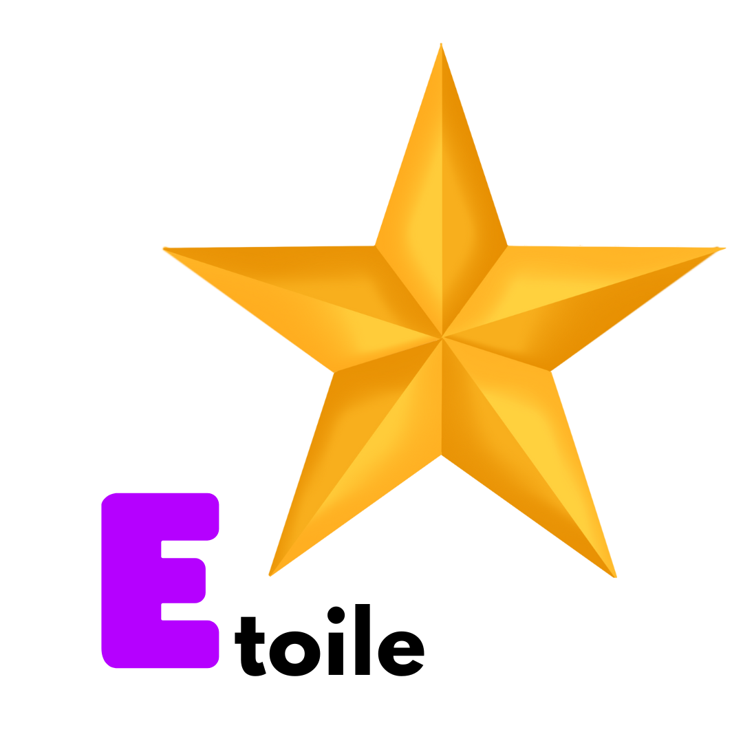 French Christmas Alphabet Educational Poster Gogu Education Letter E etoile