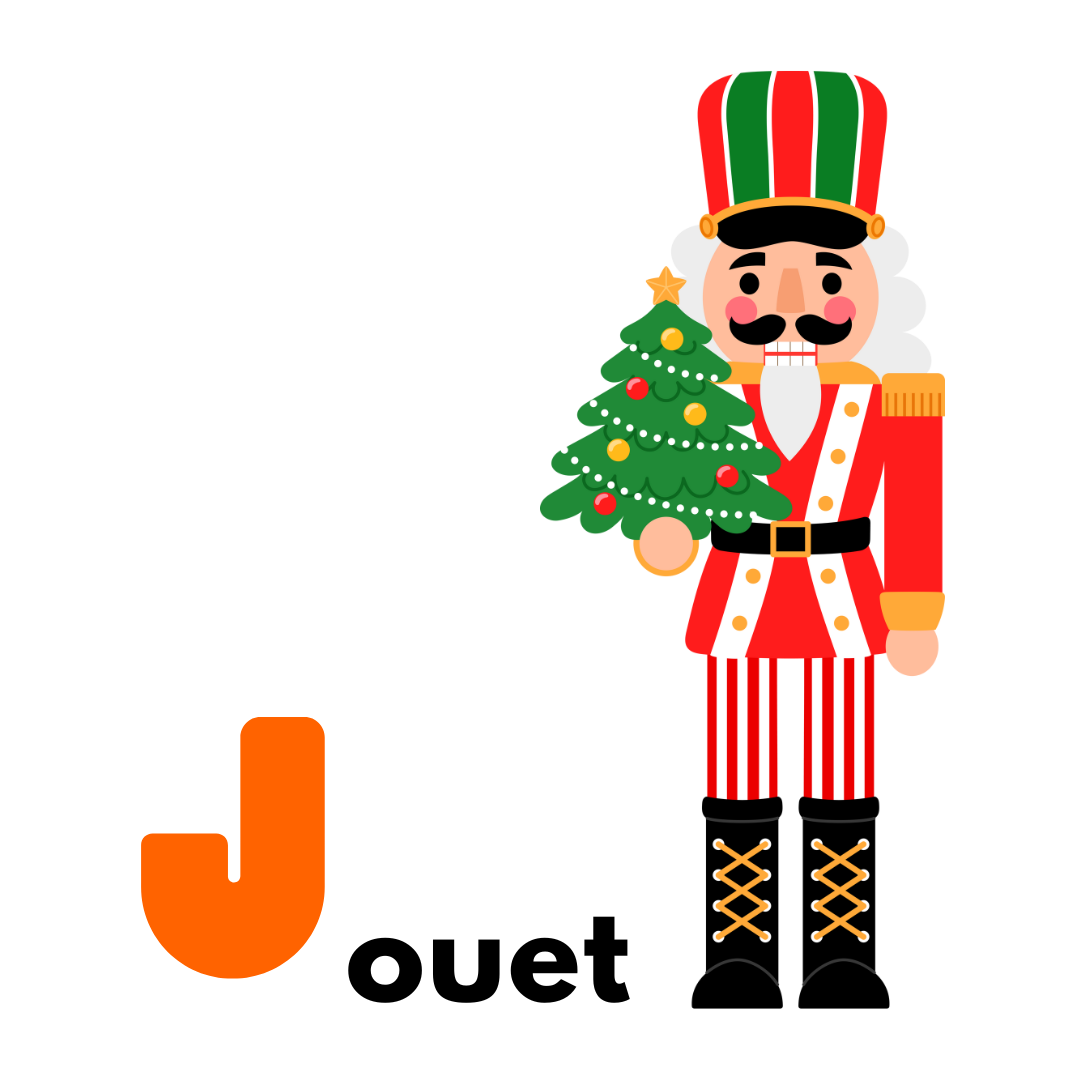 French Christmas Alphabet Educational Poster Gogu Education Letter j jouet