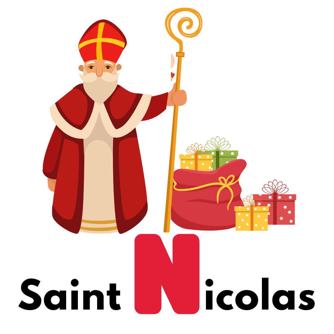 French Christmas Alphabet Gogu Education Letter N Nicolas