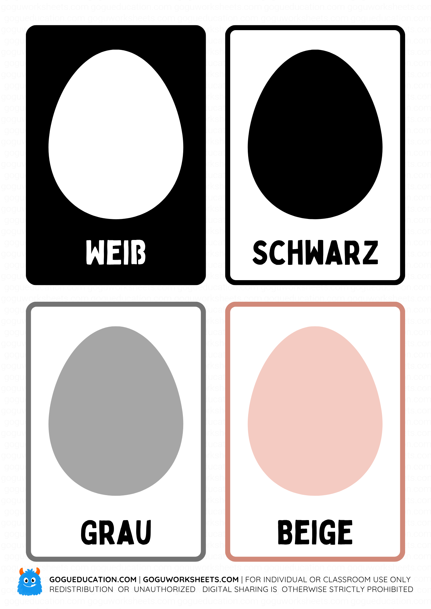 German Color Flashcards 3
