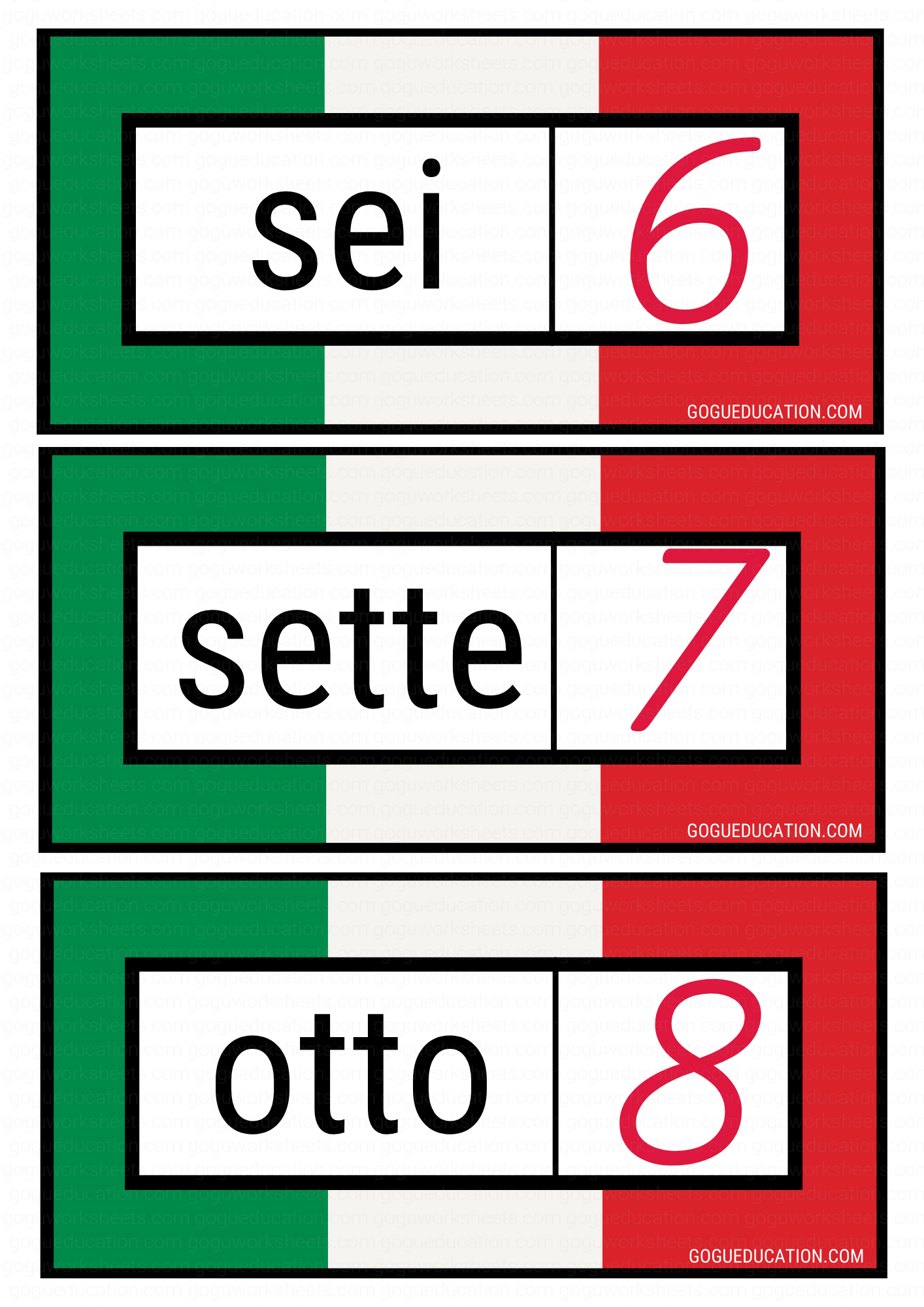 Italian Numbers 3