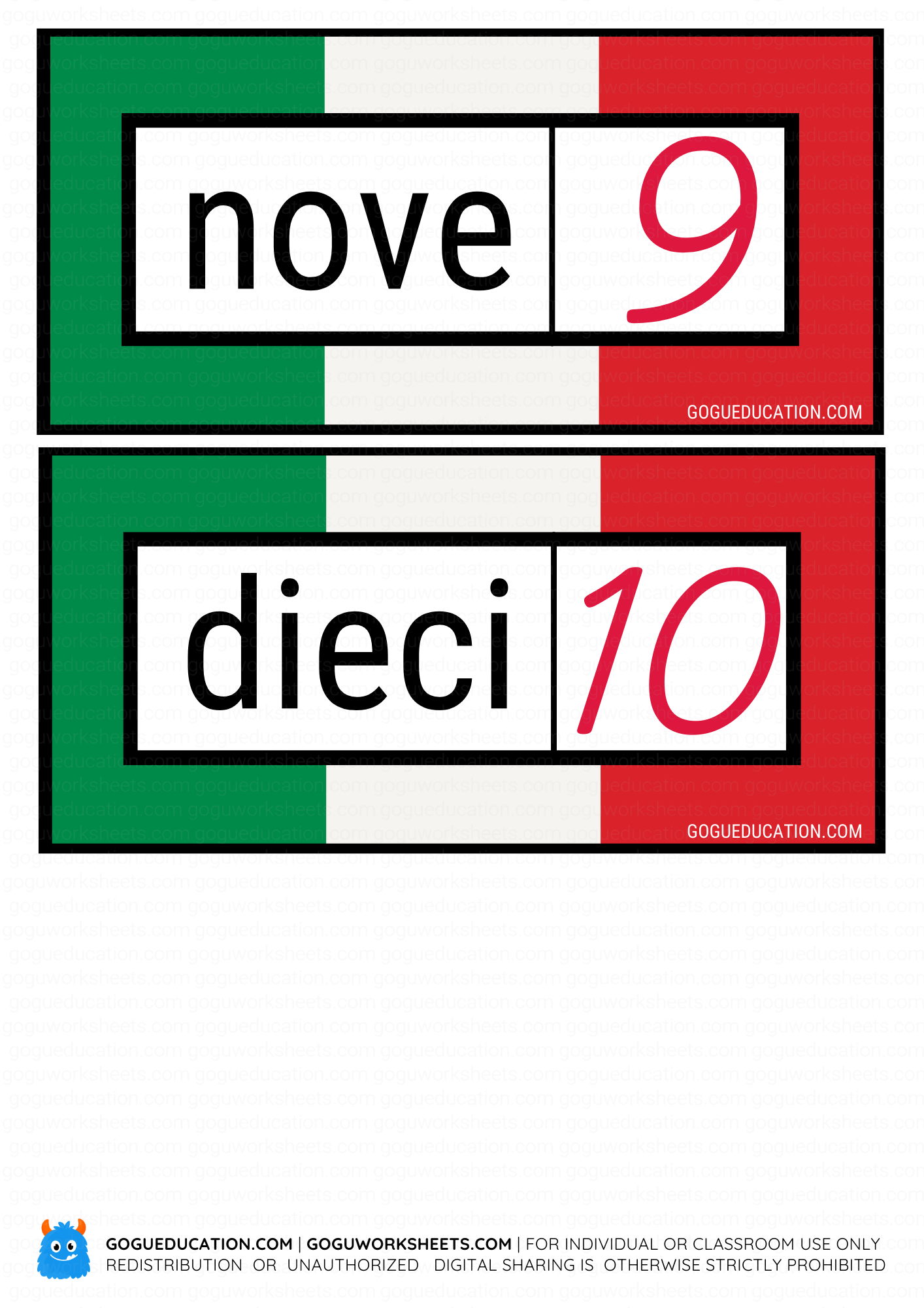 Italian Numbers 4