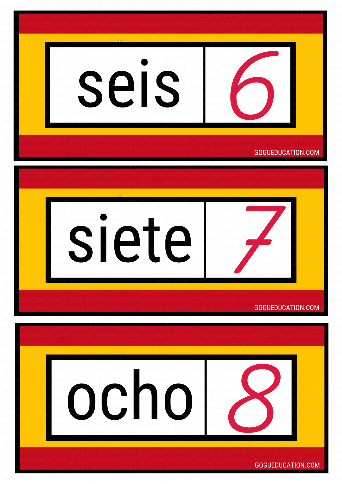 Spanish Numbers 3