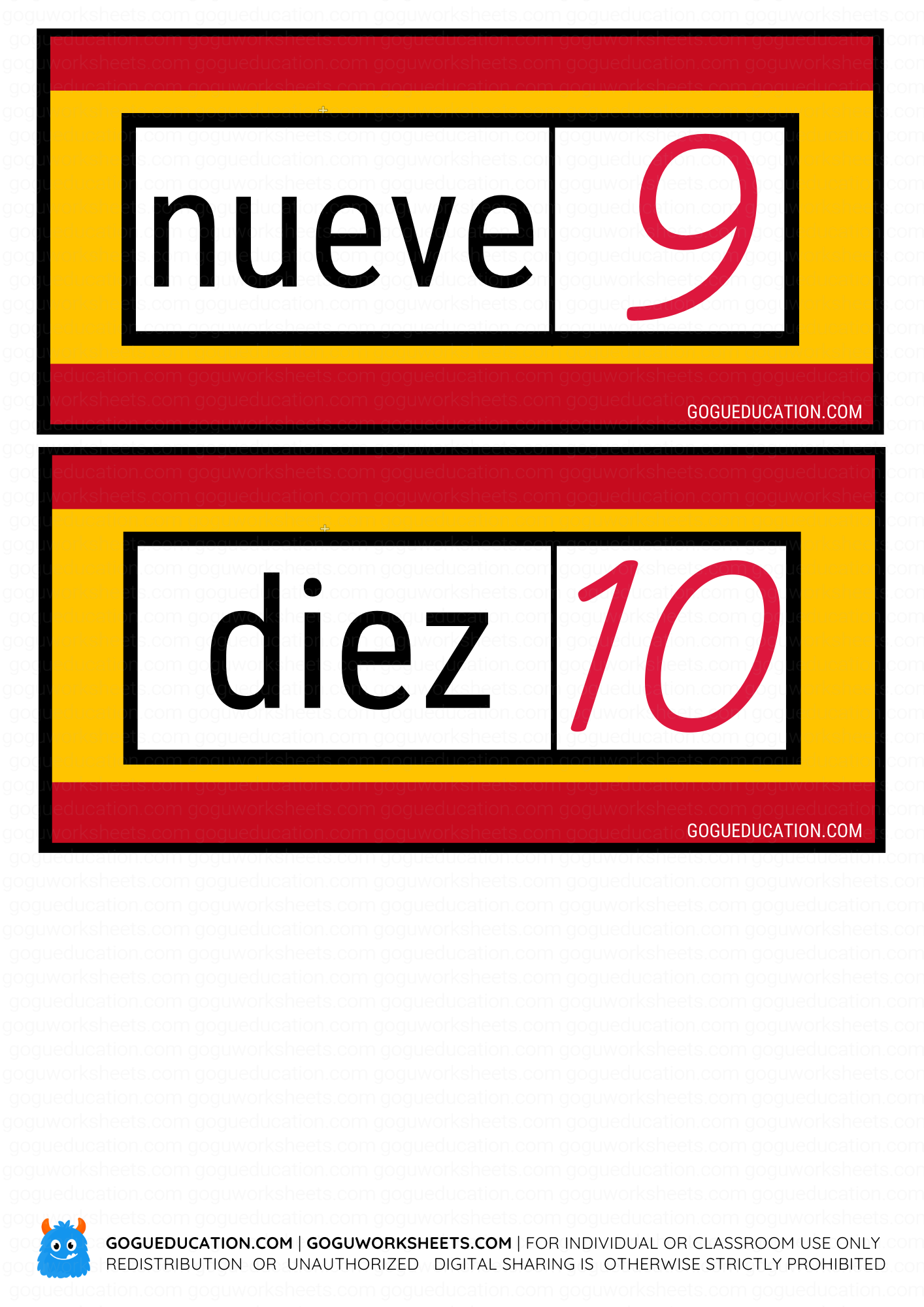 Spanish Numbers 4
