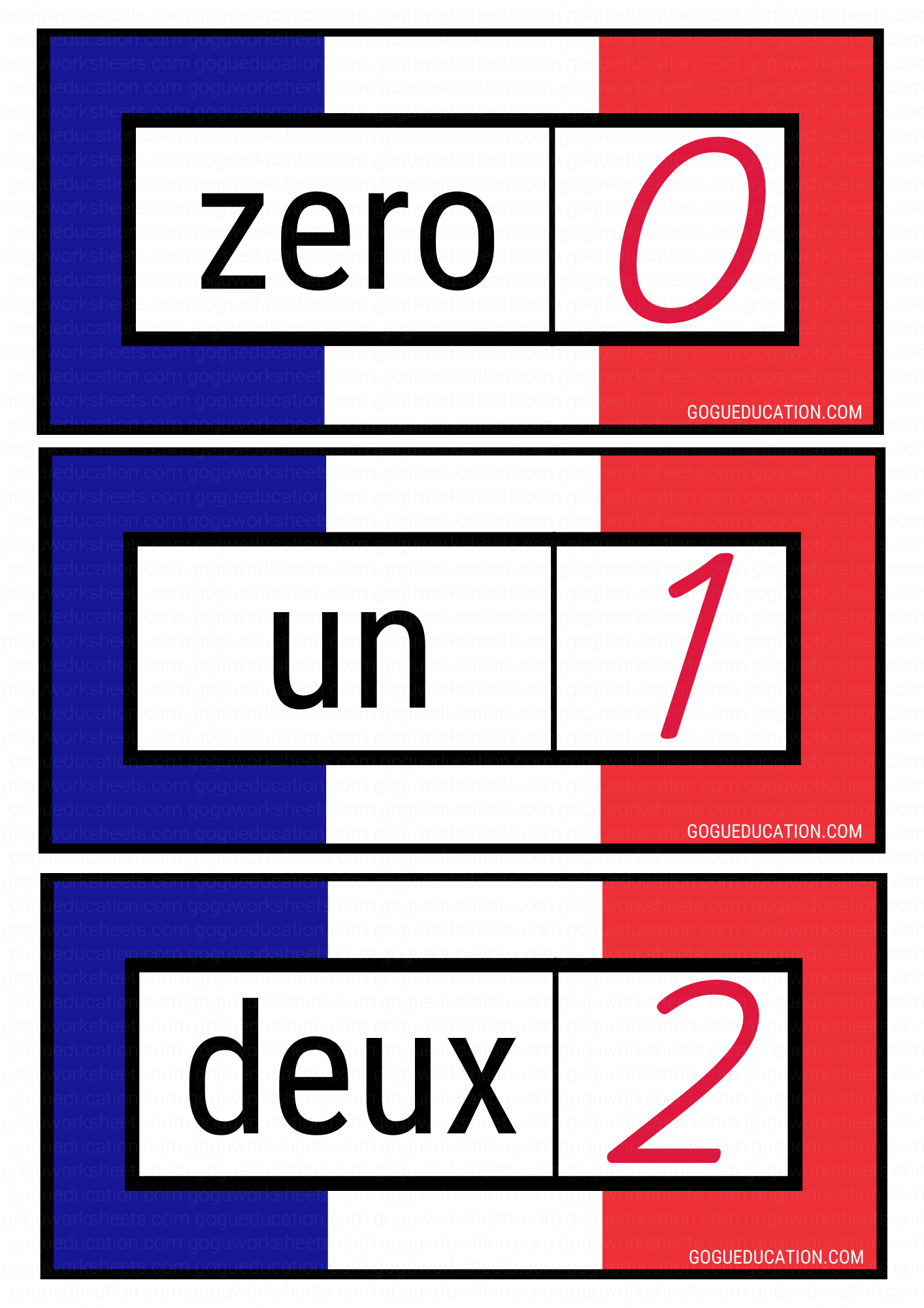 French Numbers 1