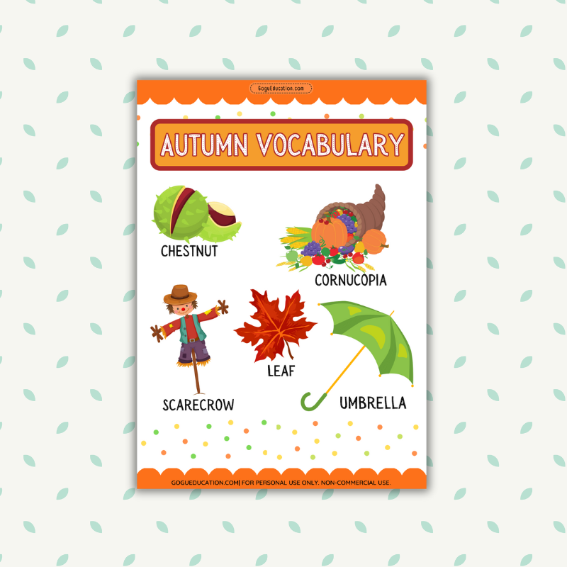 Autumn Vocabulary Gogu Education