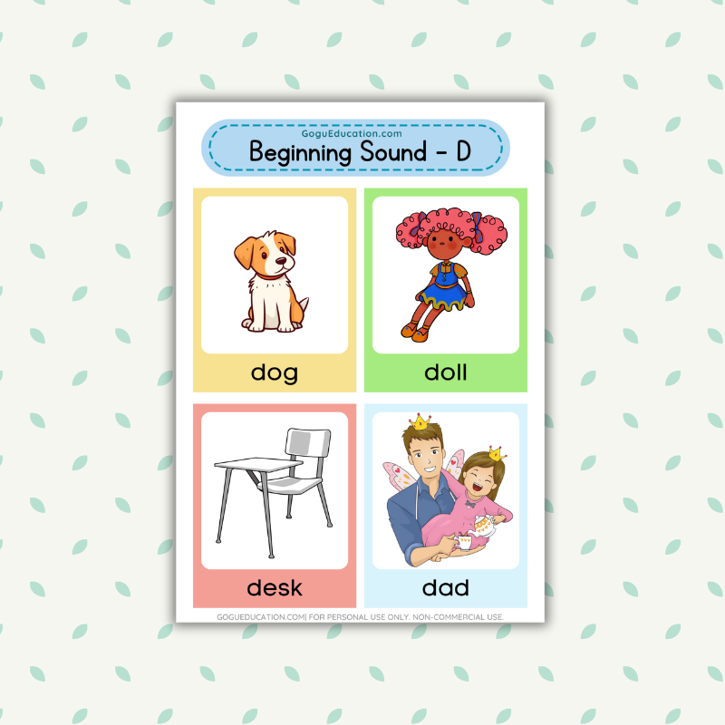 Beginning Sounds D - 32 Flashcards