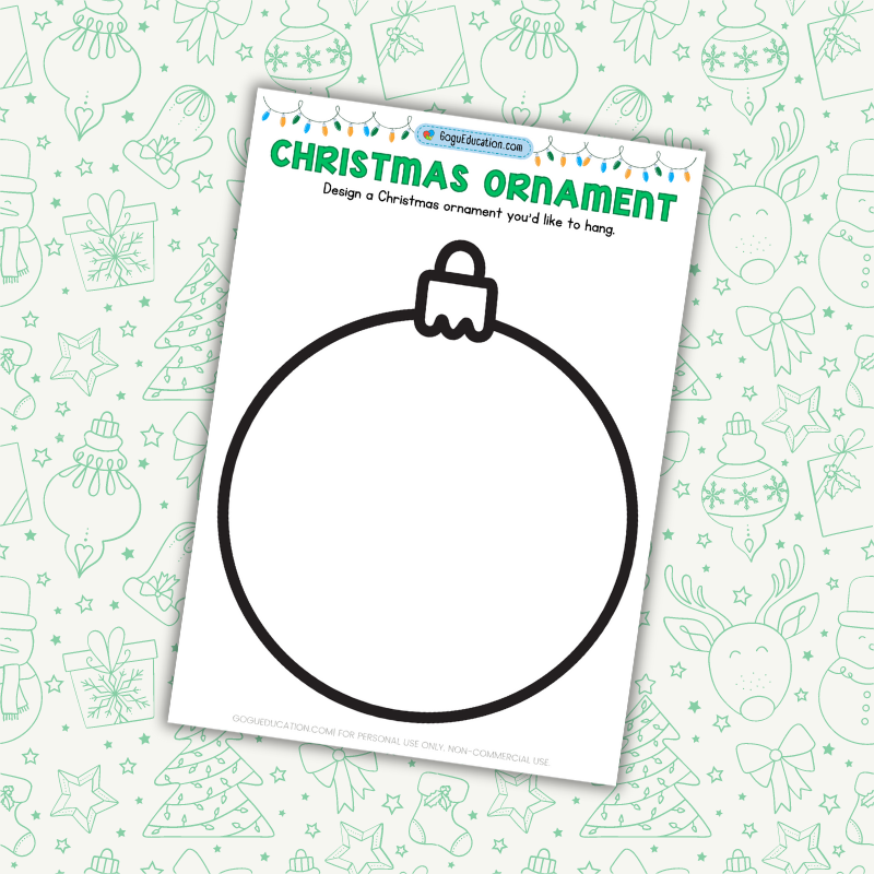 Christmas Ornament Drawing Worksheet