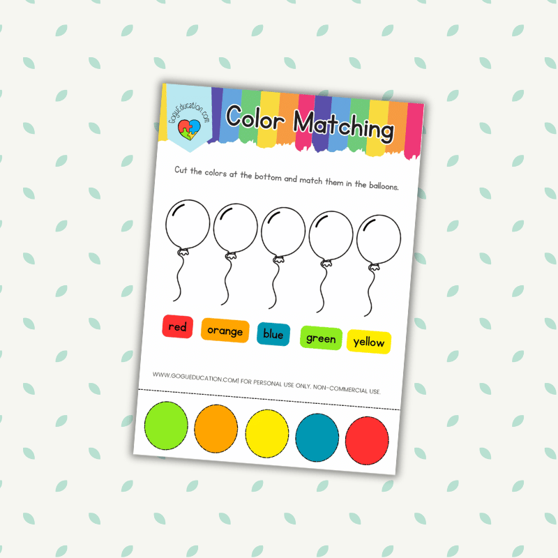 Color Matching Worksheet