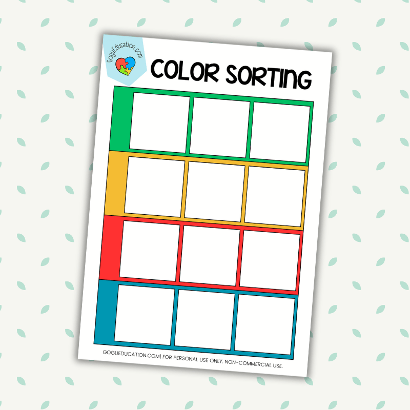 Color Sorting Printable Activity
