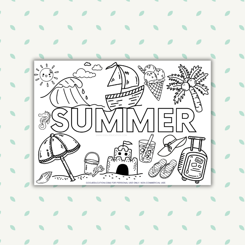 Coloring Worksheet Word – Summer