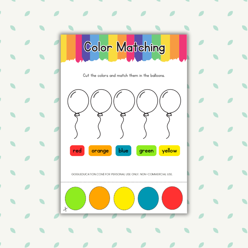 Color Matching Worksheet