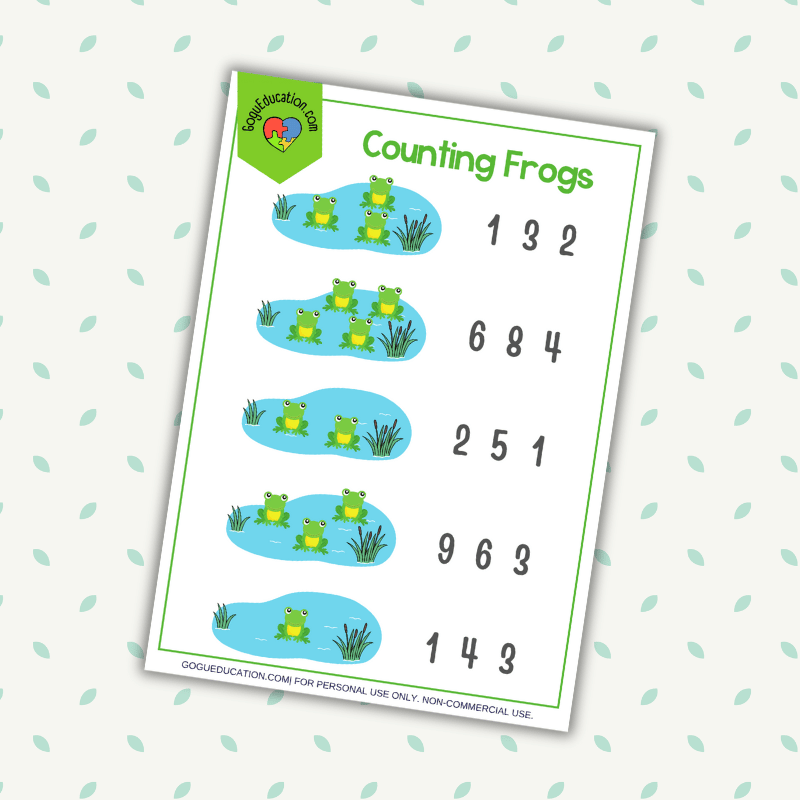 Counting Worksheet Counting Frogs