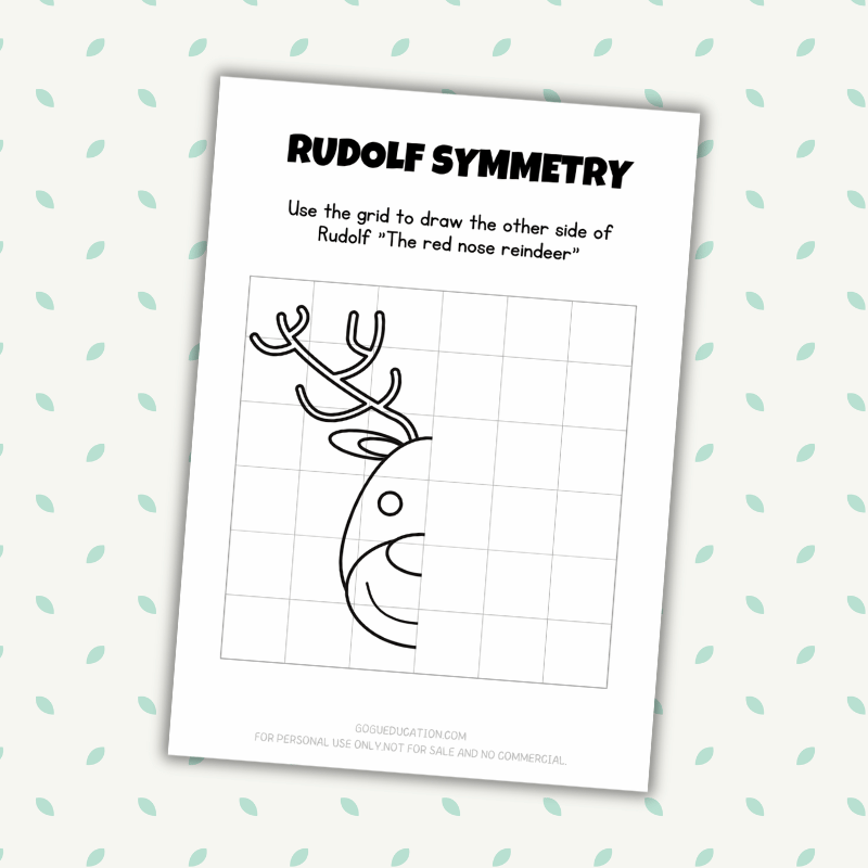 Drawing Rudolf Symmetry Worksheet