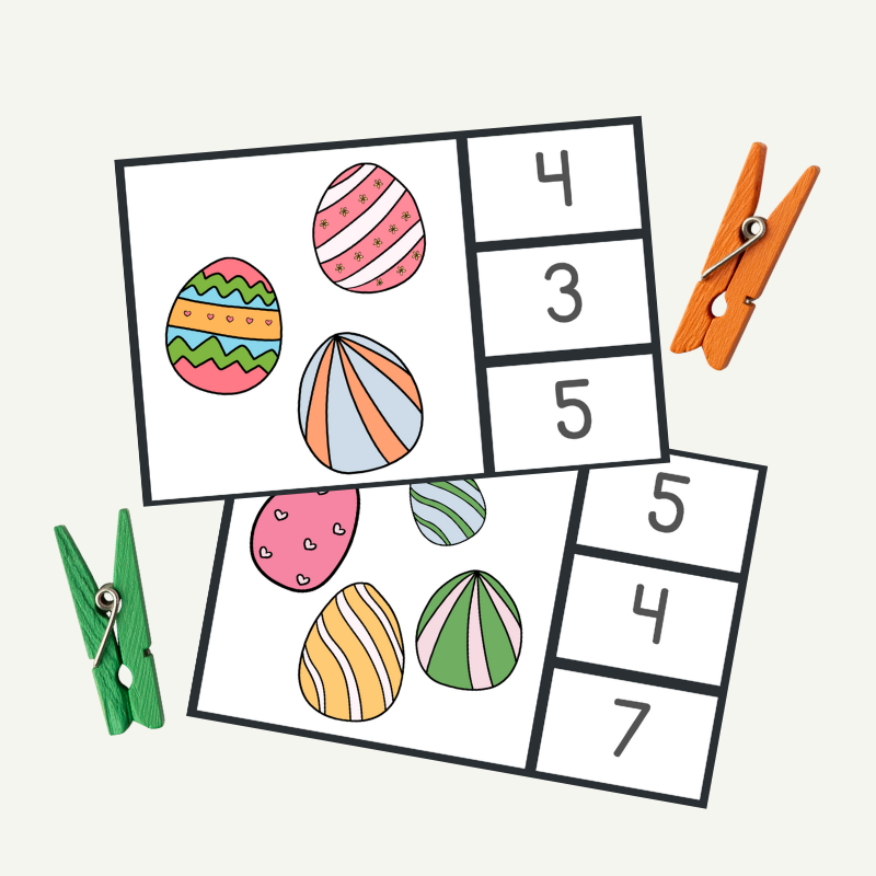 Easter Egg Counting Peg Cards Gogu Education