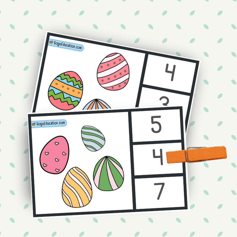 Easter Egg Counting Peg Cards