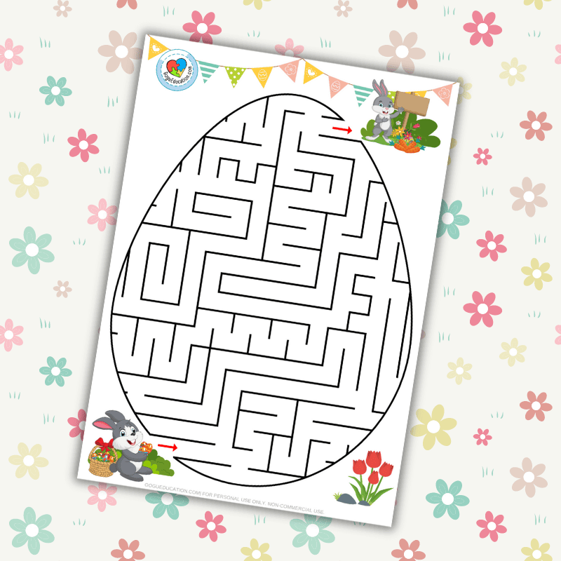 Preview Easter Egg Maze Logic Worksheet Gogu Education