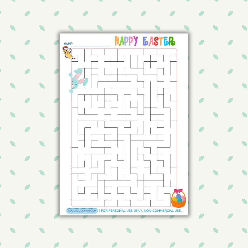 Easter Maze Worksheet Gogu Education