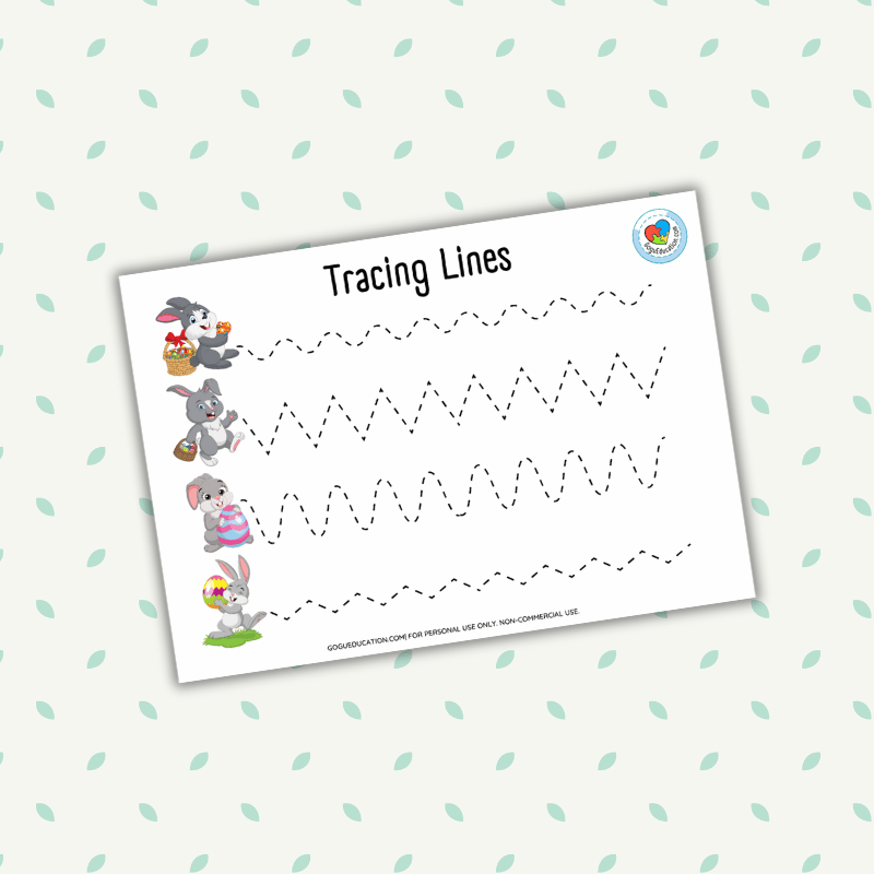 Tracing Lines Worksheet Easter Bunny