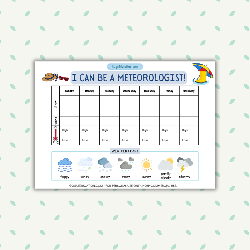 English Be a Meteorologist Worksheet Gogu Education