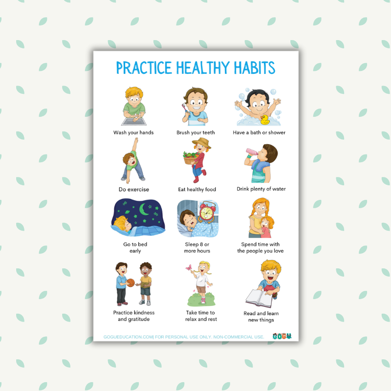 Practice Healthy Habits Poster Gogu Education