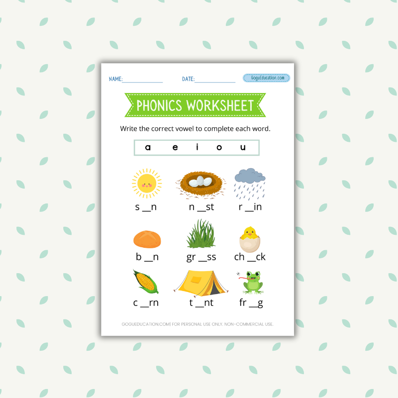 English Phonics Worksheet