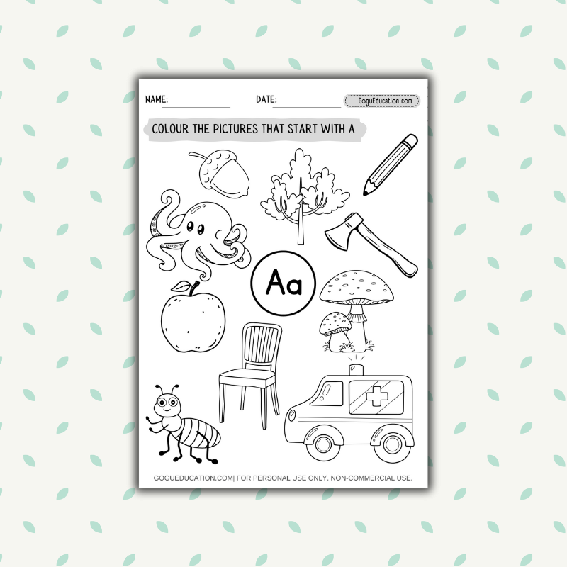 Preview English SATPIN Letter A Coloring Images Gogu Education