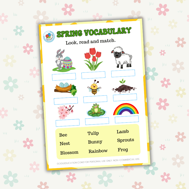 English Spring Words Vocabulary Gogu Education