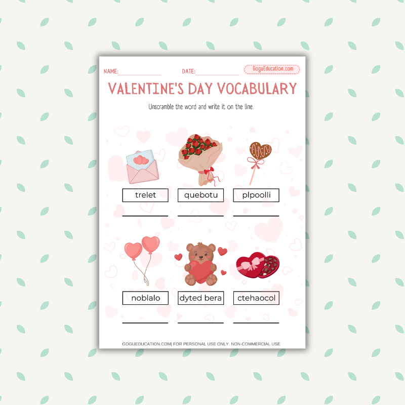 English Valentine's Day Vocabulary