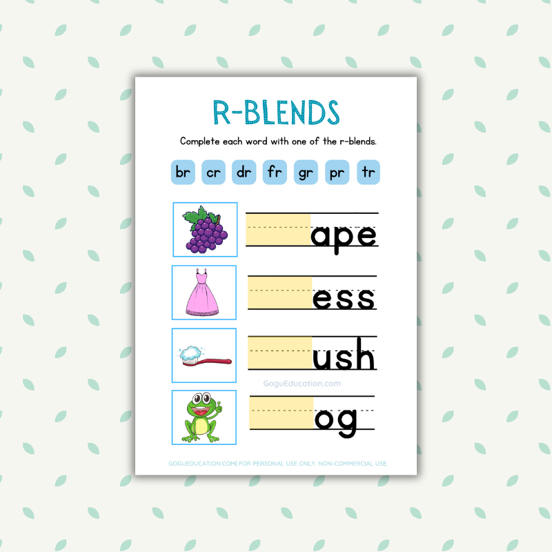 English Worksheet R-blends