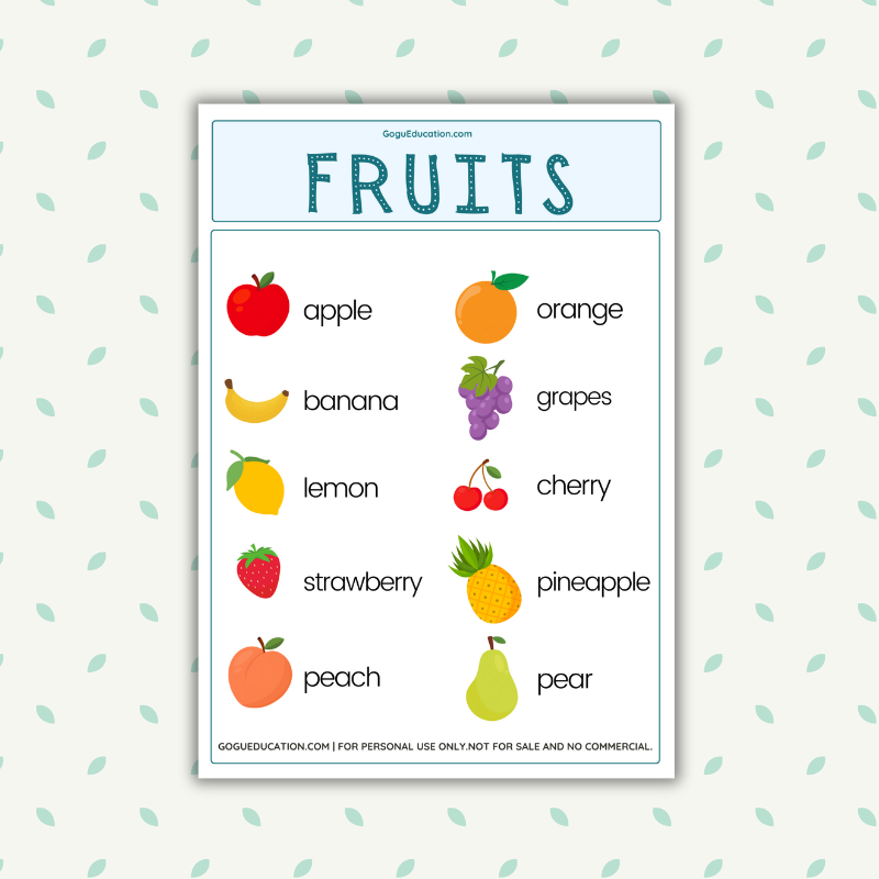 English Vocabulary Fruits
