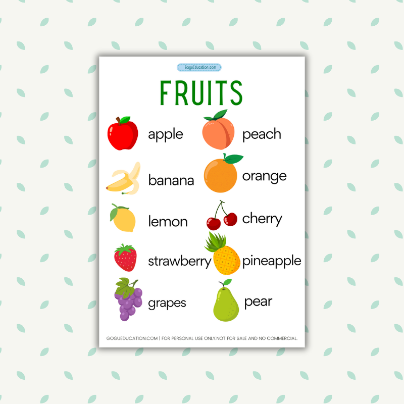 English Vocabulary Fruits