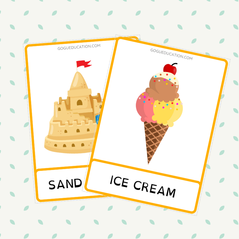 English Vocabulary Summer Flashcards Gogu Education