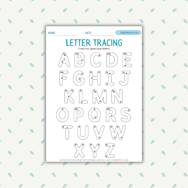 English Worksheet Letter Tracing