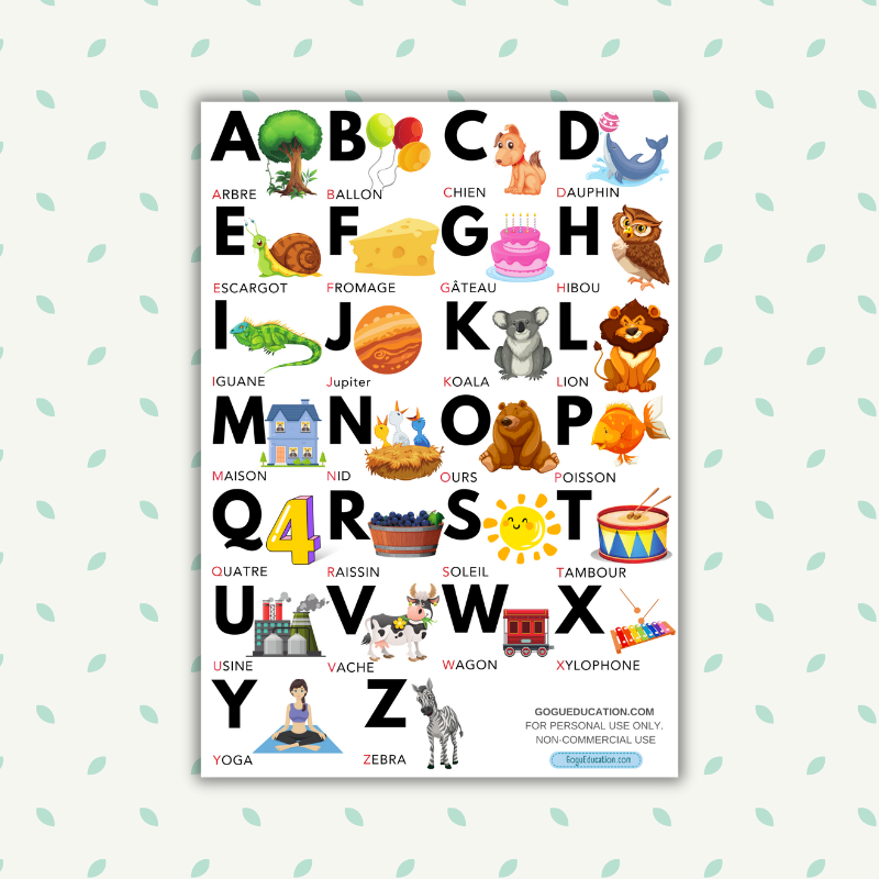 French Alphabet with Images