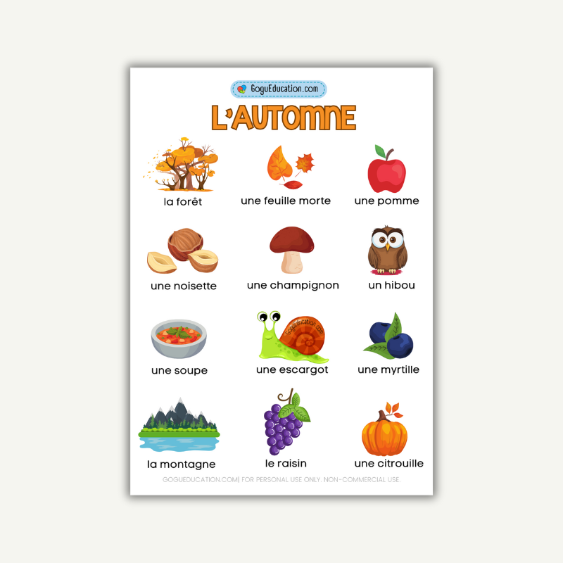 French Vocabulary: L’automne