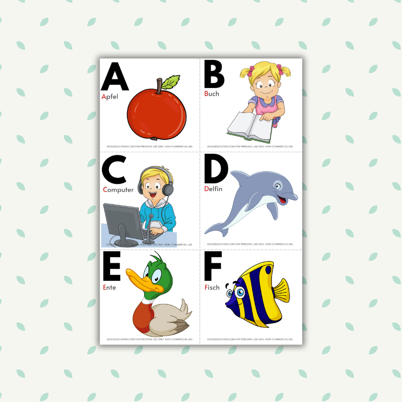 German Alphabet Flashcards Gogu Education