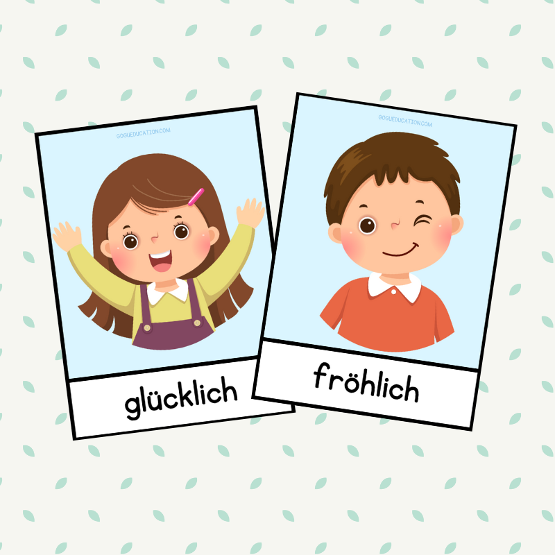 German Vocabulary die Emotionen Flashcards Gogu Education