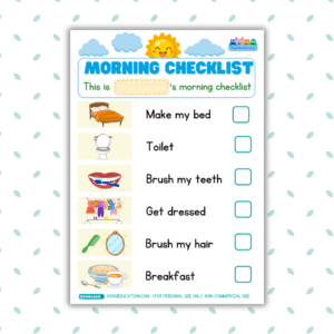 Morning Checklist Printable