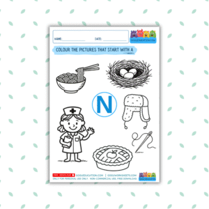 Coloring SATPIN Phonics - Letter N