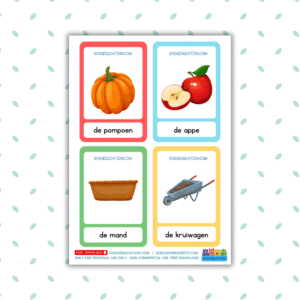 Dutch Vocabulary Autumn Words Herfst Woordenschat