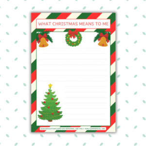 “What Christmas Means to Me” Writing Prompt Worksheet for Kids | Gogu Education