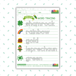 St. Patrick's Day Word Tracing