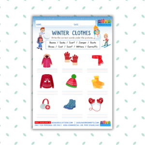 Wınter Clothes Worksheet