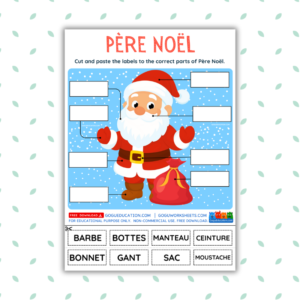 Père Noël Body Parts – Cut and Paste Christmas Activity