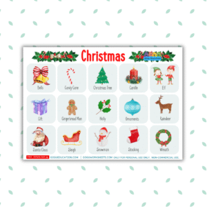 English Christmas Words Vocabulary - Word mat Gogu Education